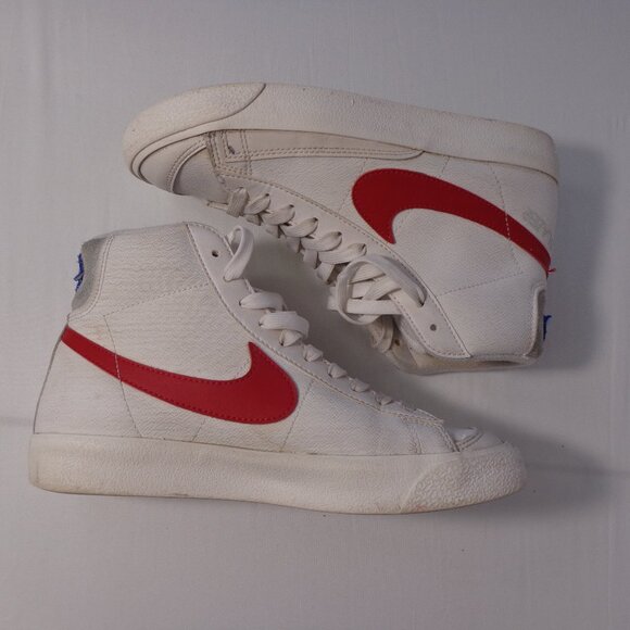 Nike Blazer Mid '77 SE (GS) Big Kids' Shoes White Red DH9700-100 Youth's Size 5Y - Picture 3 of 8